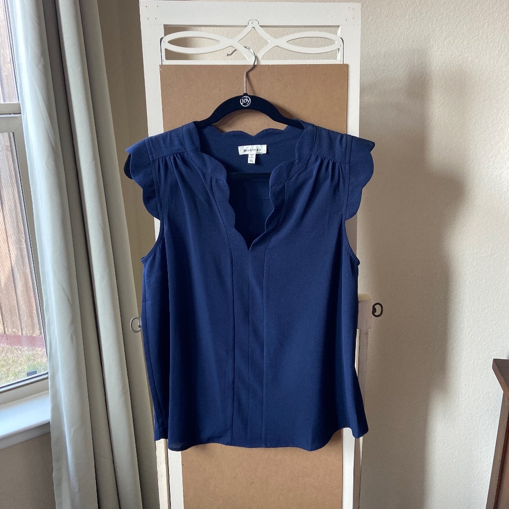 Navy dressy top